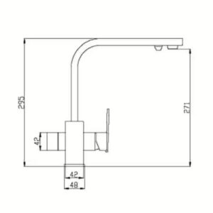 Baterie cu 3 Cai Patrat - CROM