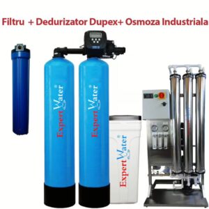 Pachet Osmoza 750 l/h+ Dedurizator 75 duplex Clack + Filtru pentru SPALATORIE AUTO cu 5-6 piste SELF